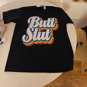 Men’s “butt slut” novelty (or apt) T-shirt